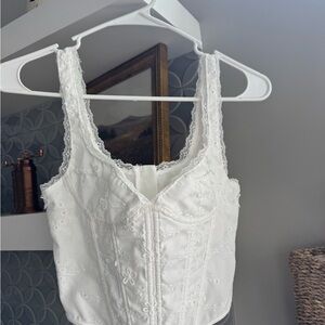 SHEIN White Lace Embroidered Top